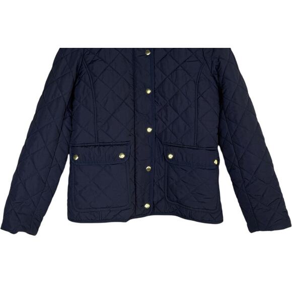 J.Crew Long Sleeve Snap Buttons Zip Up Quilt Field Jacket Patch Pockets XS Black - Picture 4 of 15